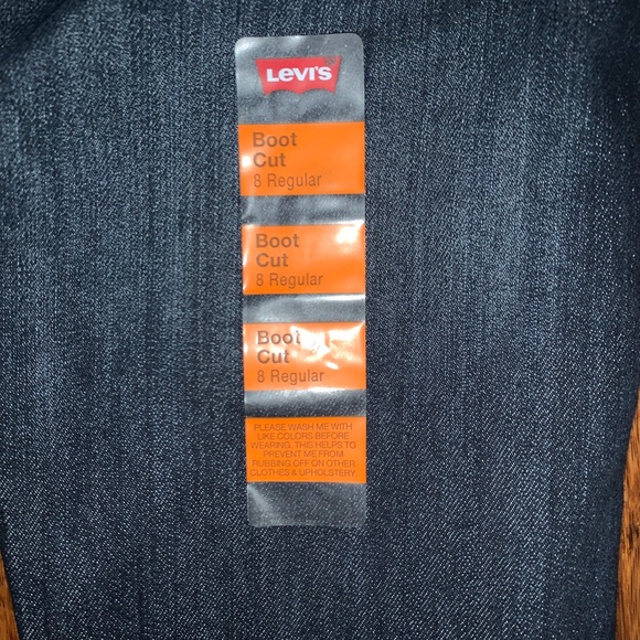 NWT LEVIS GIRLS DARK WASH BOOT CUT JEANS - Picture 6 of 6